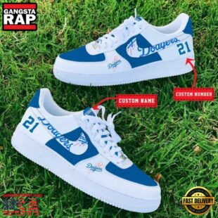 MLB Los Angeles Dodgers Baseball Team Design Air Force 1 Shoes Sneaker