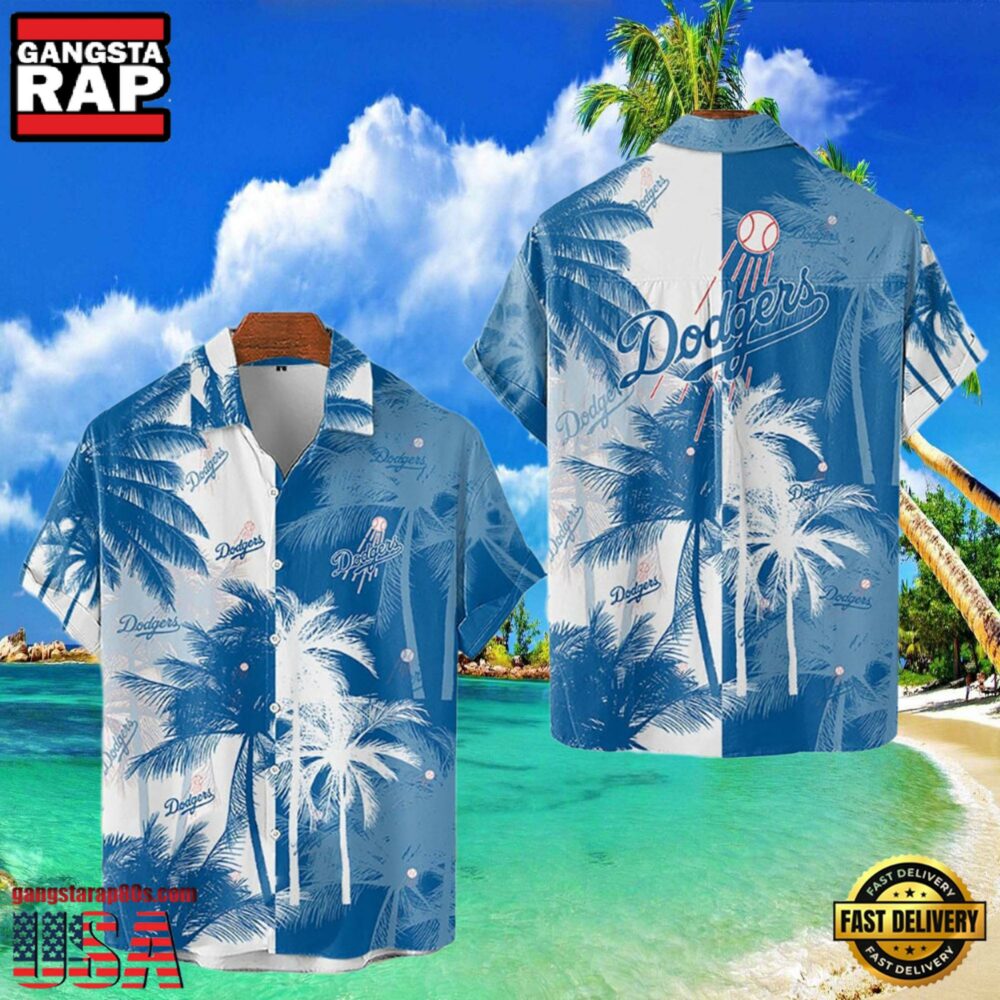 MLB Los Angeles Dodgers Tropical Palm Trees Hot Summer Hawaiian Shirt