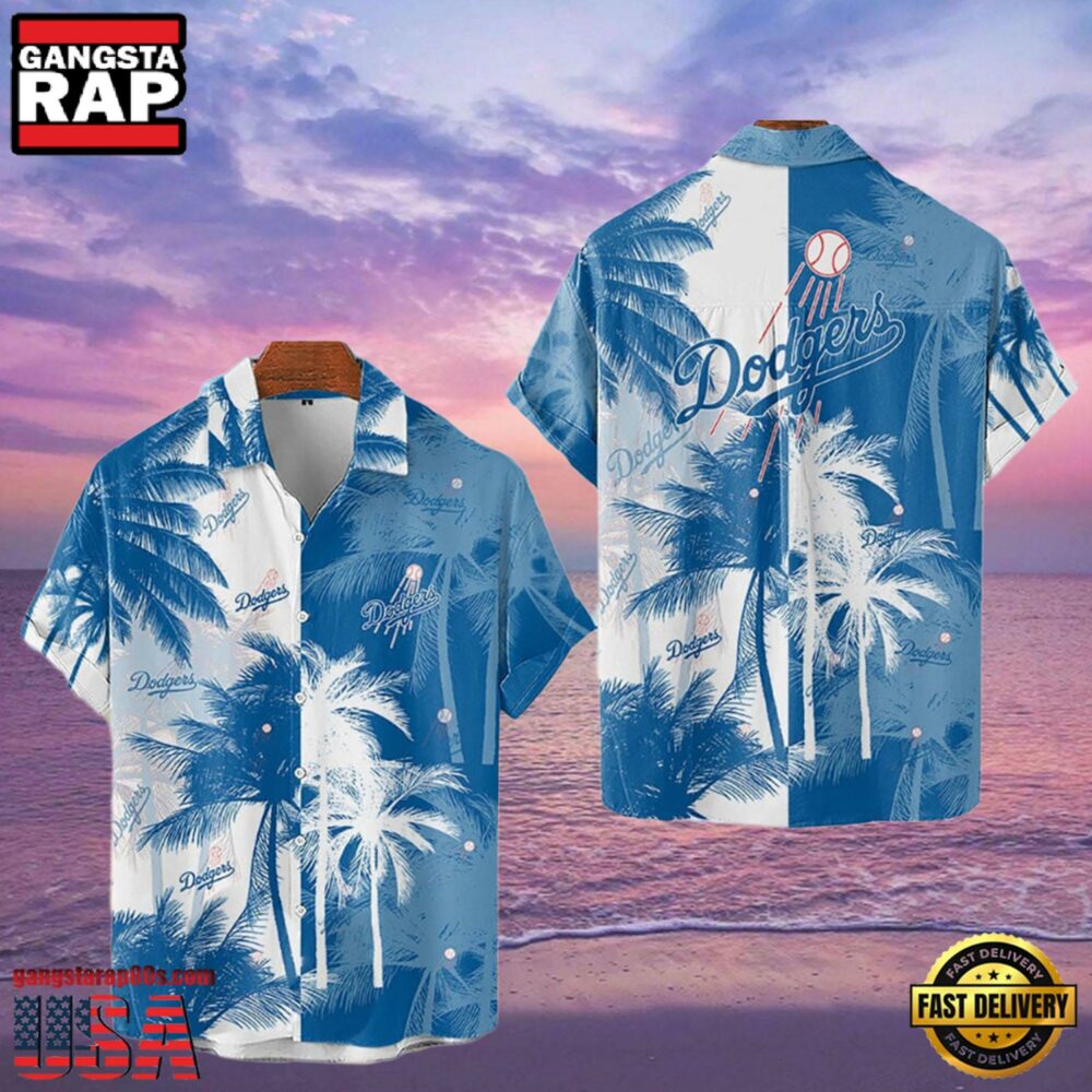 MLB Los Angeles Dodgers Tropical Palm Trees Hot Summer Hawaiian Shirt