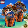 MLB New York Mets Hibiscus Tropical Flowers Stripe Hot Summer Hawaiian Shirt