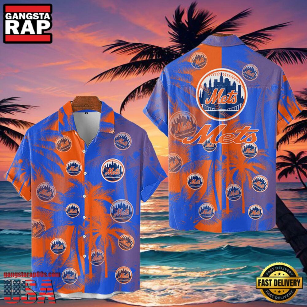 MLB New York Mets Tropical Palm Trees Aloha Hawaiian Shirt