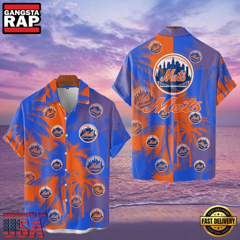 MLB New York Mets Tropical Palm Trees Aloha Hawaiian Shirt
