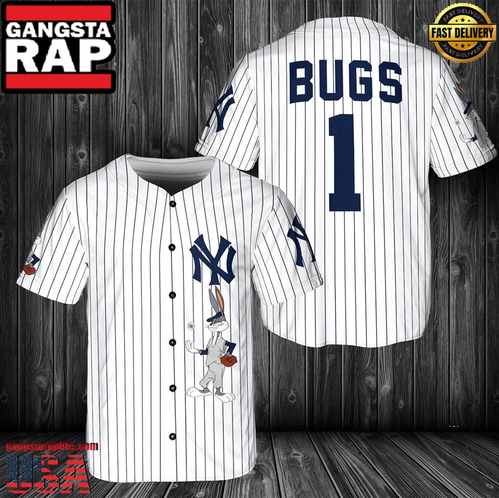 MLB New York Yankees Bugs Bunny Baseball Jersey Shirt - MLB Fan Gifts MLB New York Yankees Bugs Bunny Baseball Jersey Shirt - MLB Fan Gifts