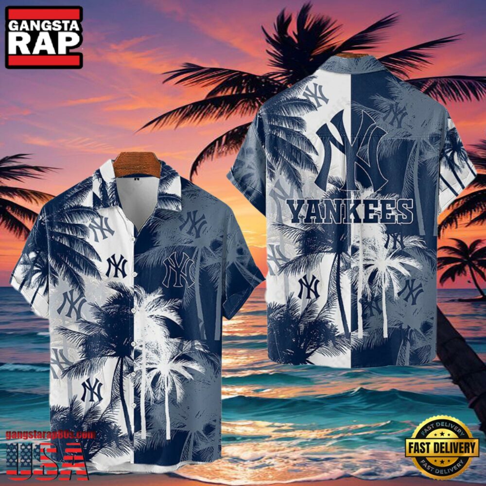 MLB New York Yankees Tropical Palm Trees Hot Summer Hawaiian Shirt MLB New York Yankees Tropical Palm Trees Hot Summer Hawaiian Shirt