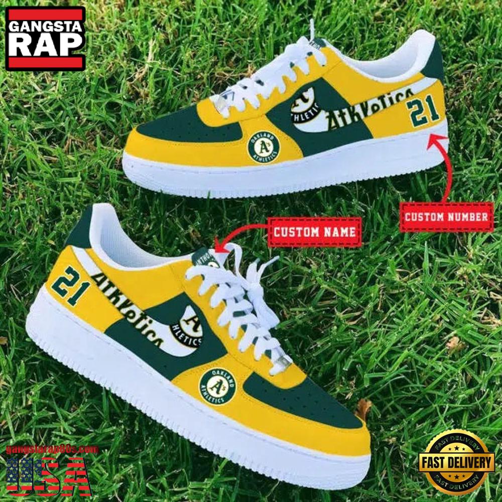 MLB Oakland Athletics Custom Name Number New Design Air Force 1 Shoes Sneaker MLB Oakland Athletics Custom Name Number New Design Air Force 1 Shoes Sneaker