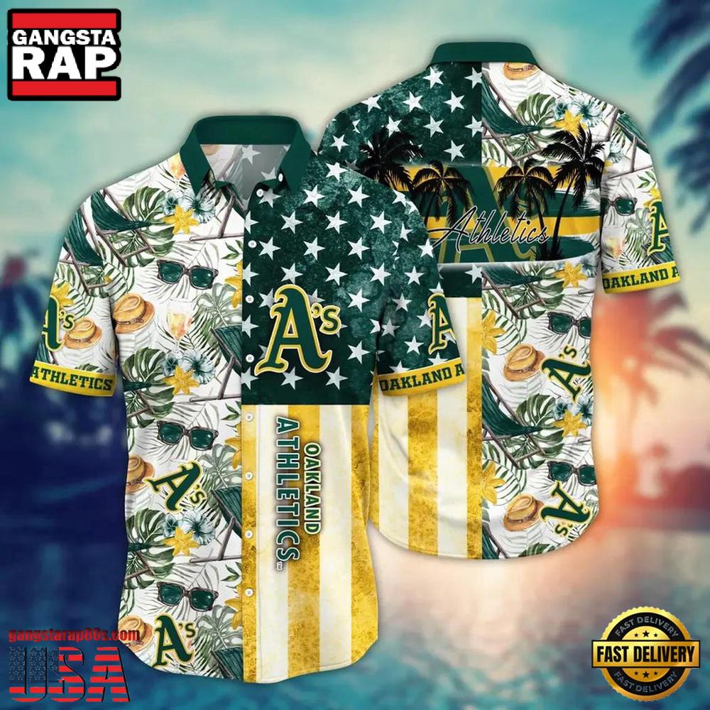 MLB Oakland Athletics Team Flower Hawaiian Shirts