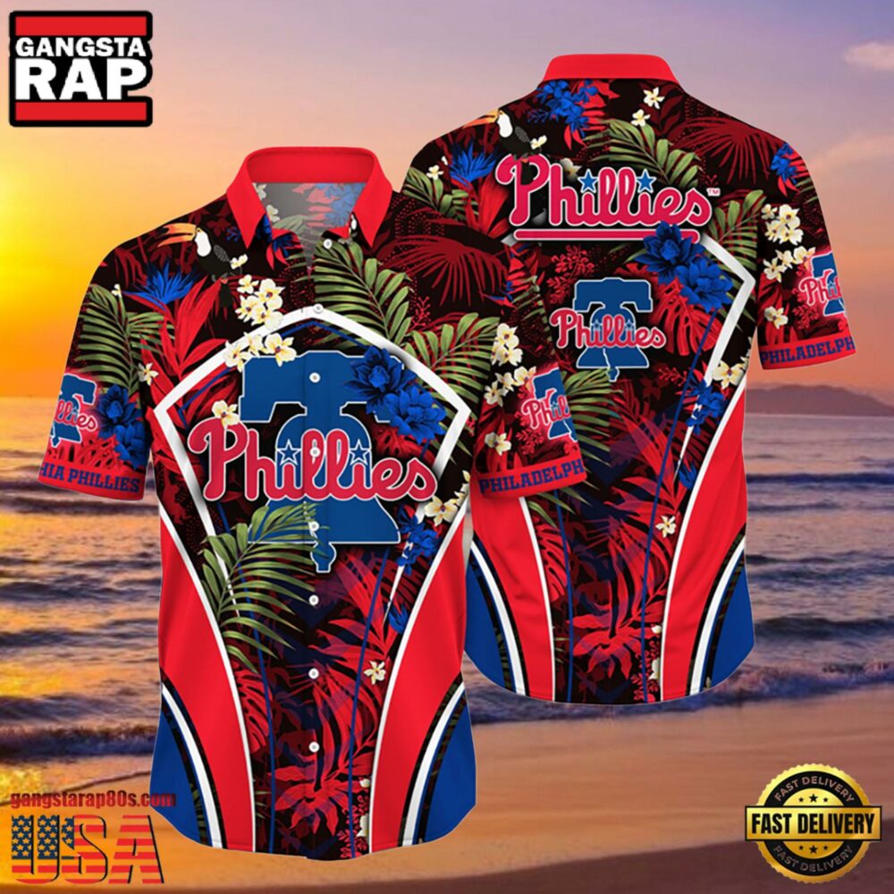 MLB Philadelphia Phillies Flower Tropical Style Hot Trending Hawaiian Button Down Shirt MLB Philadelphia Phillies Flower Tropical Style Hot Trending Hawaiian Button Down Shirt