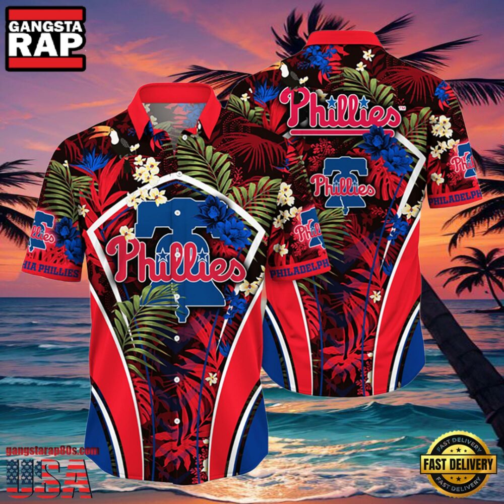 MLB Philadelphia Phillies Flower Tropical Style Hot Trending Hawaiian Button Down Shirt MLB Philadelphia Phillies Flower Tropical Style Hot Trending Hawaiian Button Down Shirt