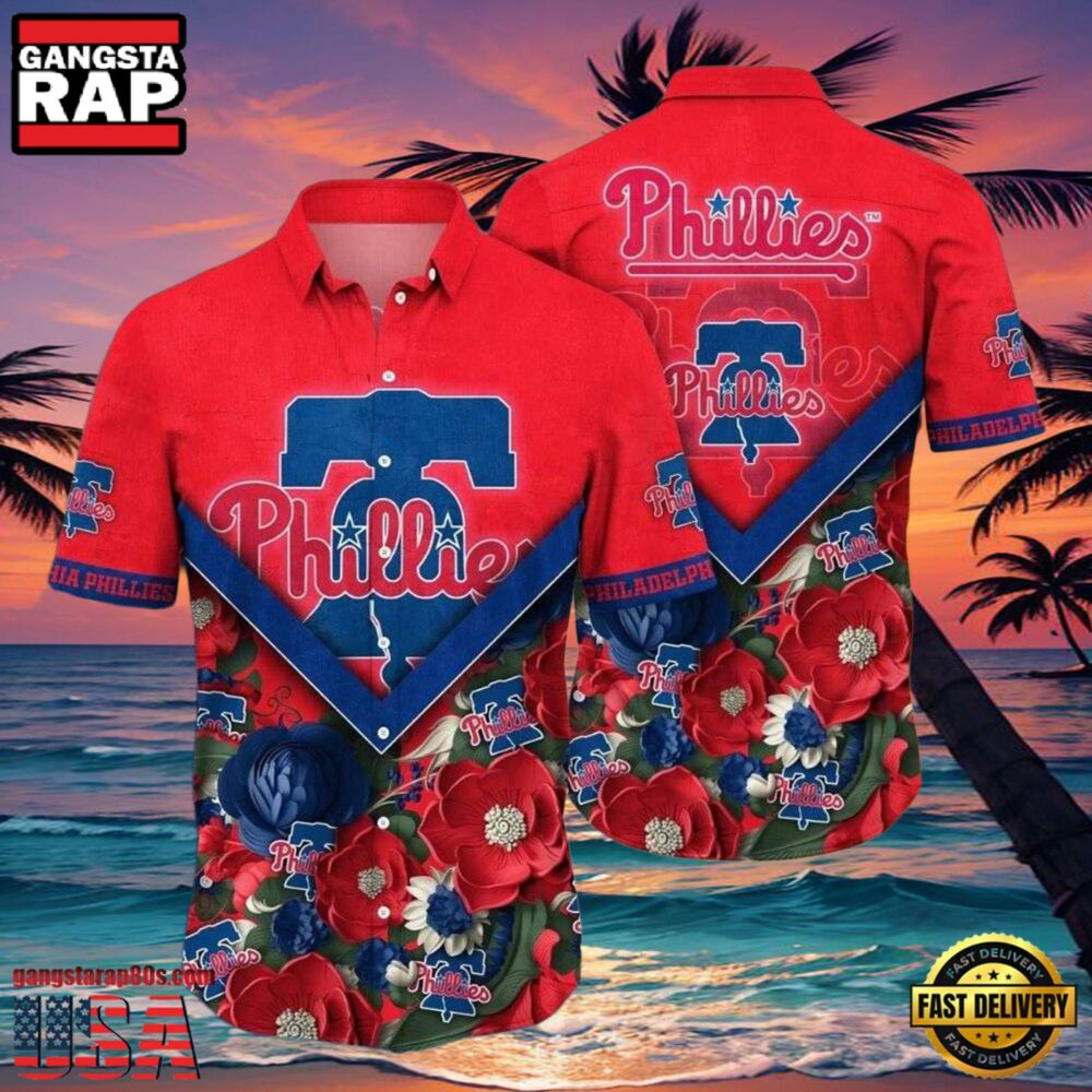 MLB Philadelphia Phillies Nautical Charm Red Floral Aloha Hawaiian Shirt.jpg 1Group