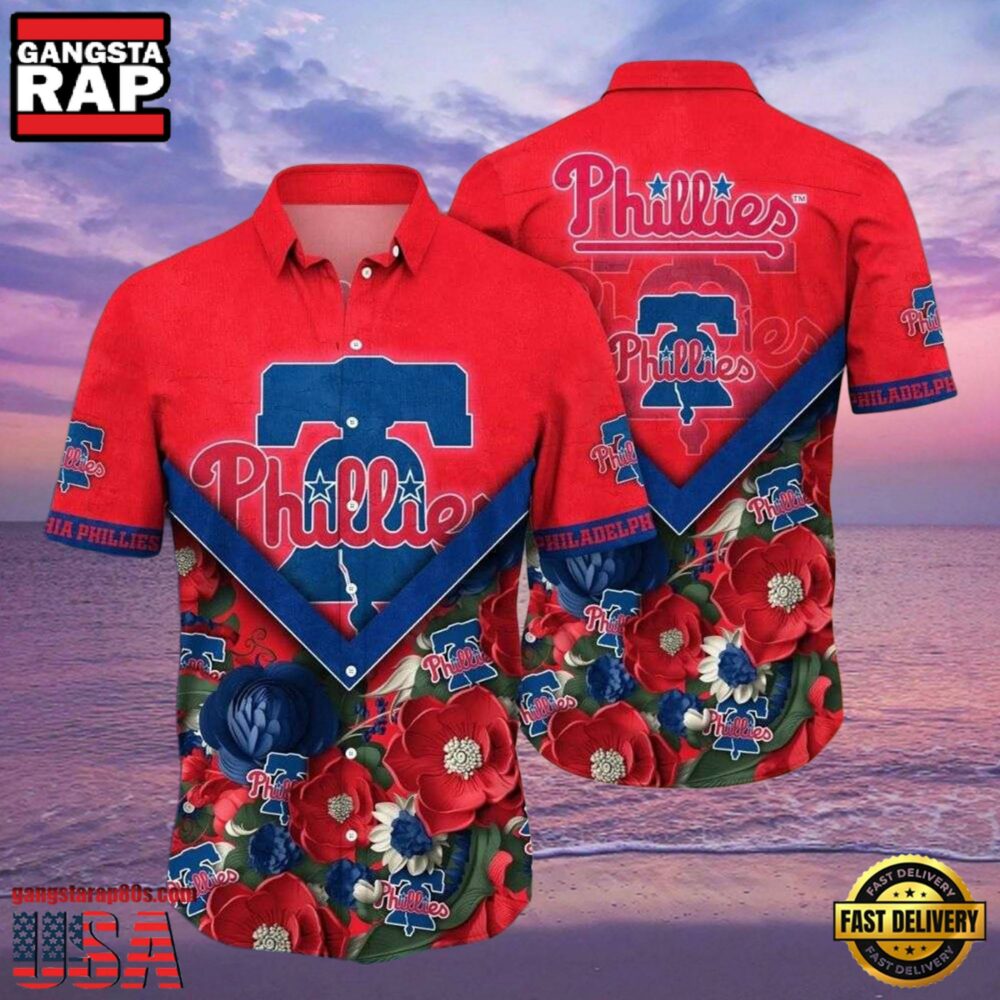MLB Philadelphia Phillies Nautical Charm Red Floral Aloha Hawaiian Shirt.jpg 1Group