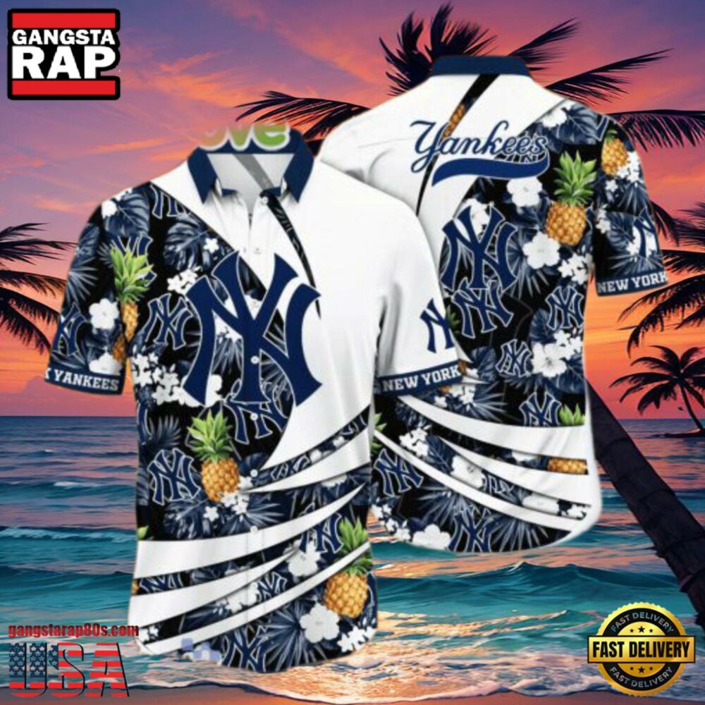 MLB Pineapple New York Yankees Tropical Style Hot Trending Hawaiian Shirt MLB Pineapple New York Yankees Tropical Style Hot Trending Hawaiian Shirt
