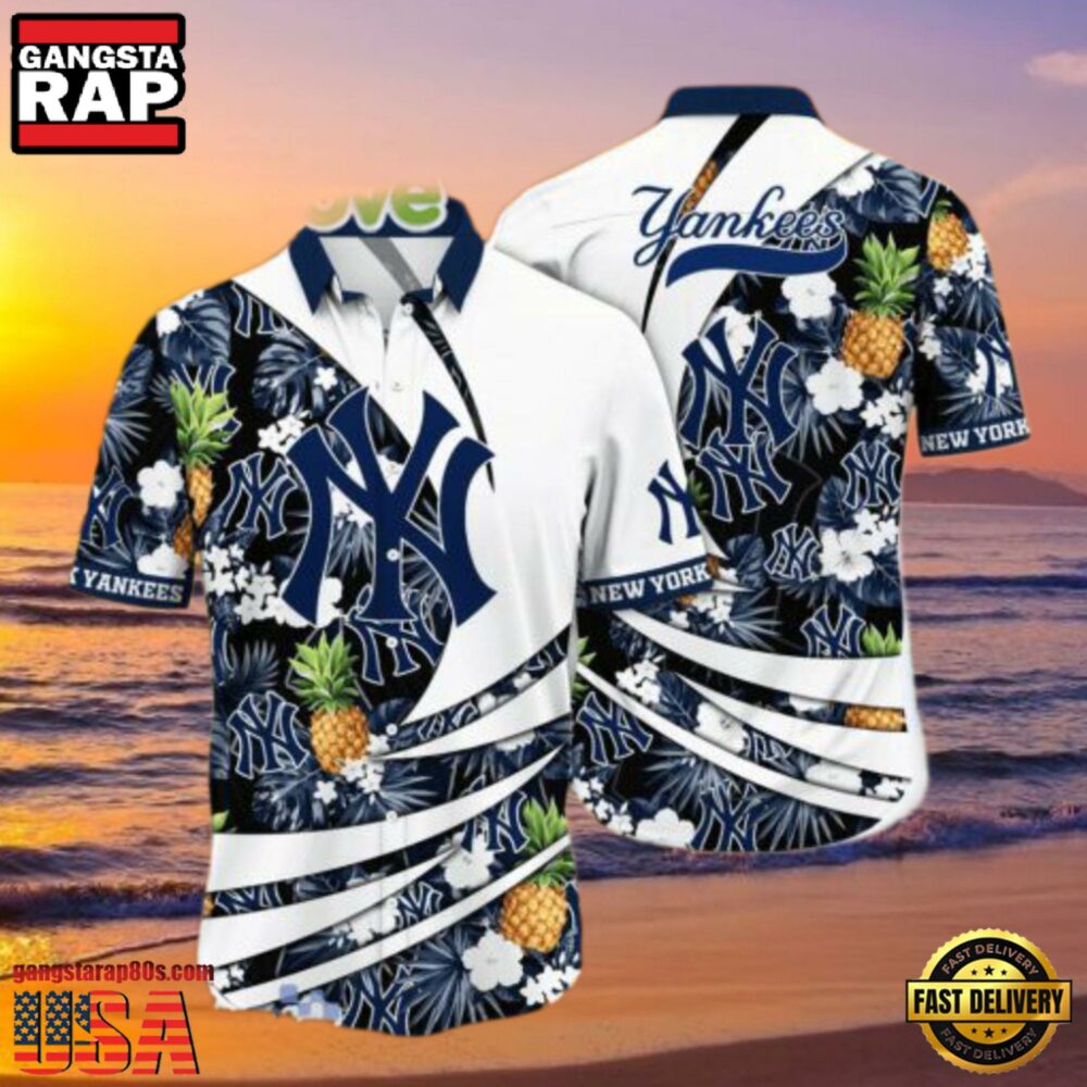 MLB Pineapple New York Yankees Tropical Style Hot Trending Hawaiian Shirt MLB Pineapple New York Yankees Tropical Style Hot Trending Hawaiian Shirt
