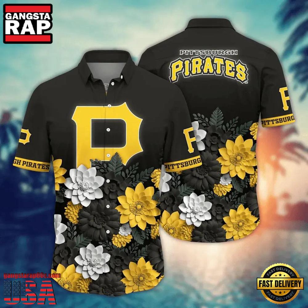 MLB Pittsburgh Pirates Classic Floral Hawaiian Shirt