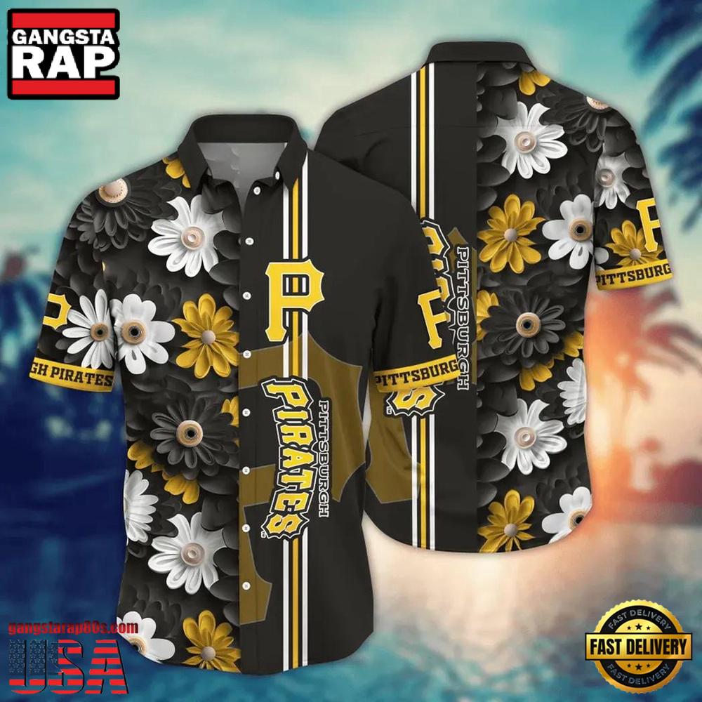 MLB Pittsburgh Pirates Daisy Stripe Aloha Hawaiian Shirt MLB Pittsburgh Pirates Daisy Stripe Aloha Hawaiian Shirt