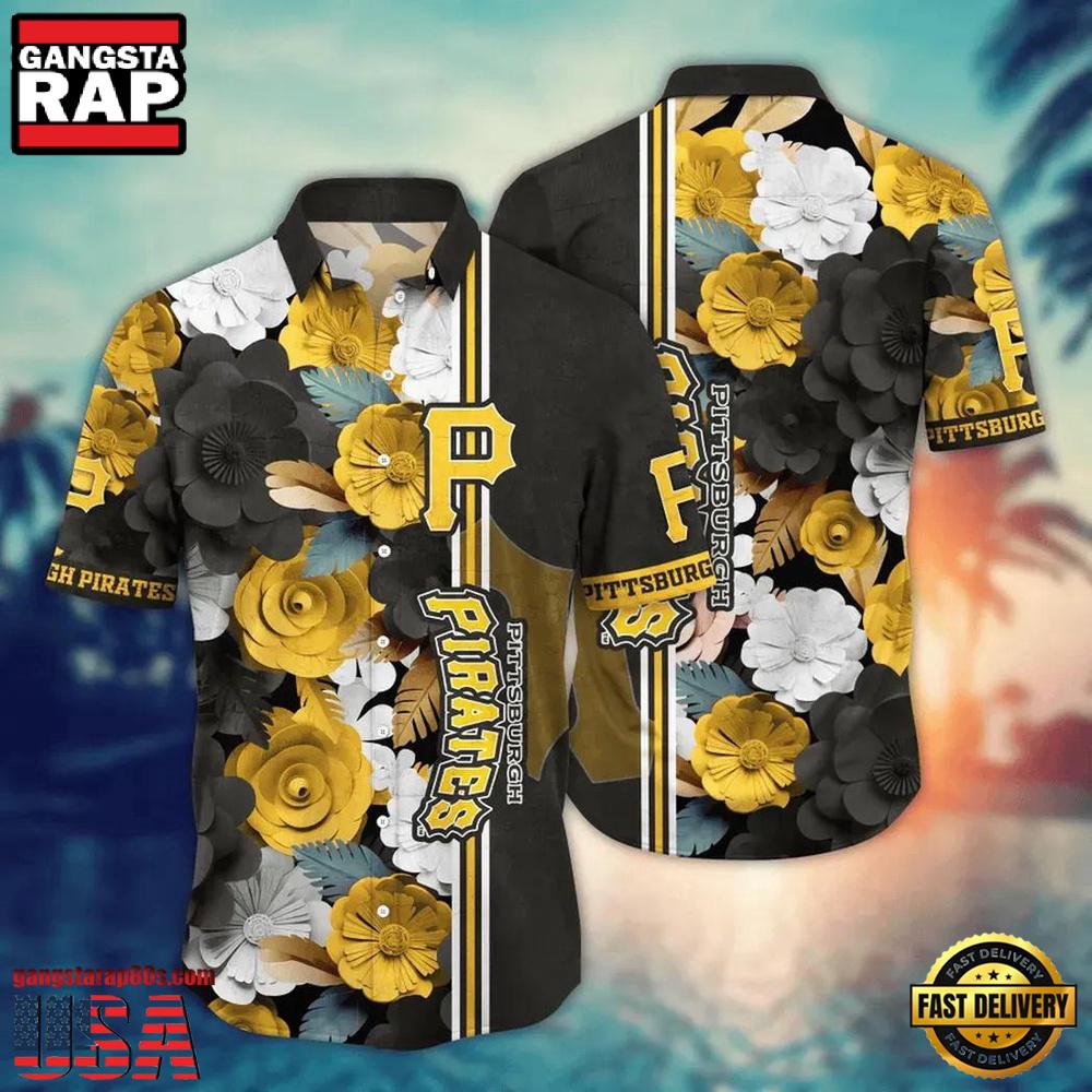 MLB Pittsburgh Pirates Golden Bloom Hawaiian Shirt