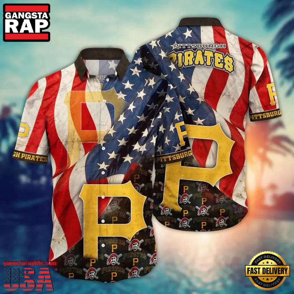 MLB Pittsburgh Pirates Stars And Stripes Hawaiian Shirt