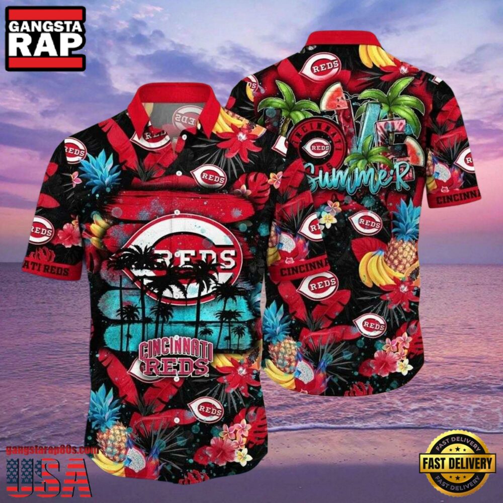 MLB Reds Summer Vibes Tropical Cincinnati Reds Hot Summer Hawaiian Shirt