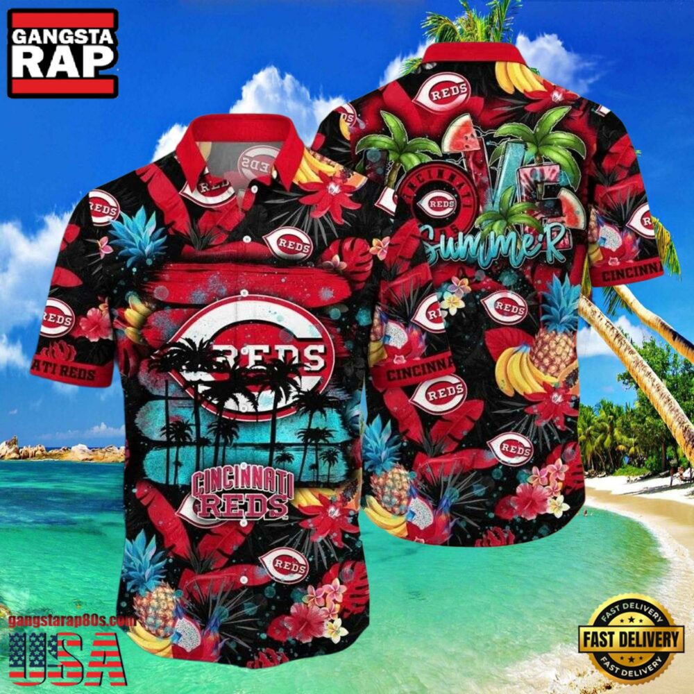 MLB Reds Summer Vibes Tropical Cincinnati Reds Hot Summer Hawaiian Shirt MLB Reds Summer Vibes Tropical Cincinnati Reds Hot Summer Hawaiian Shirt
