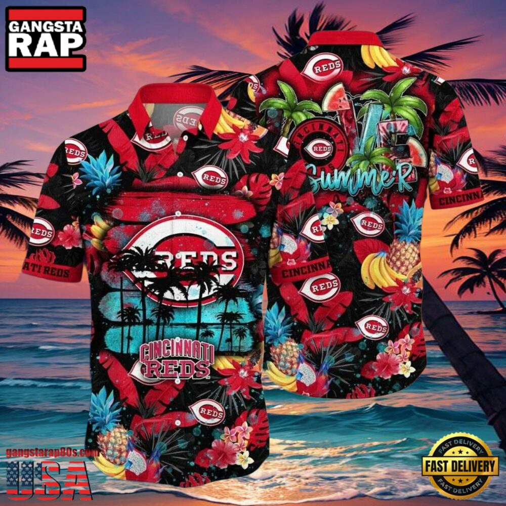 MLB Reds Summer Vibes Tropical Cincinnati Reds Hot Summer Hawaiian Shirt