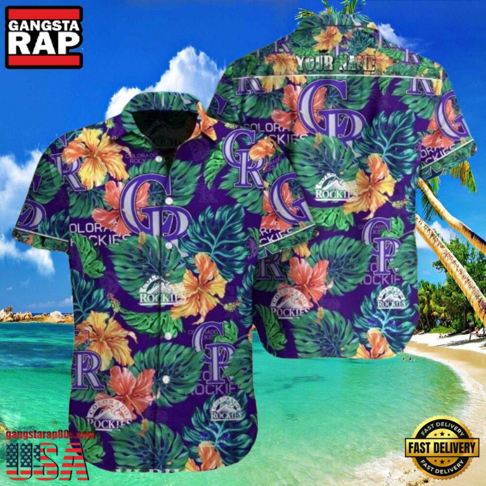 MLB Rockies Blue Polynesian Pattern Hot Summer Aloha Shirt MLB Rockies Blue Polynesian Pattern Hot Summer Aloha Shirt