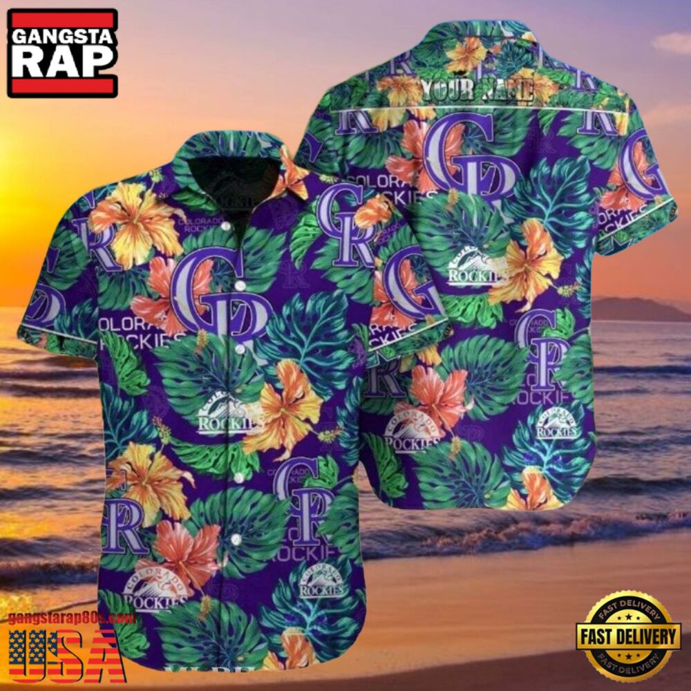 MLB Rockies Blue Polynesian Pattern Hot Summer Aloha Shirt MLB Rockies Blue Polynesian Pattern Hot Summer Aloha Shirt