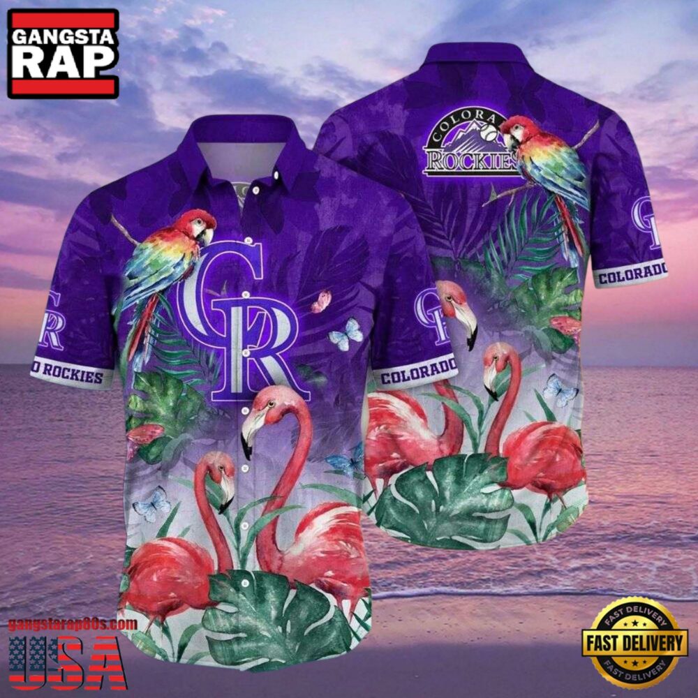 MLB Rockies Fauna And Flora Colorado Tropical Birds Hot Summer Aloha Shirt