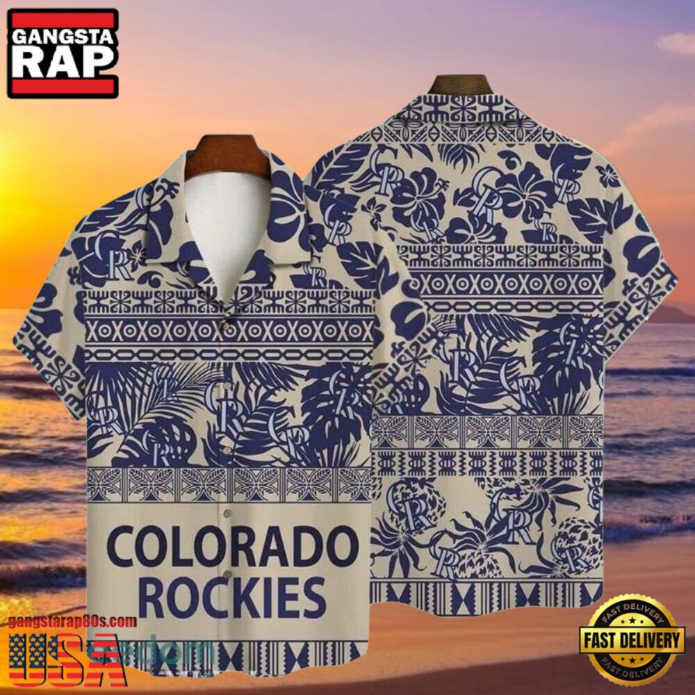MLB Rockies Navy Tribal Diamond Tropical Hot Summer Hawaiian Shirt MLB Rockies Navy Tribal Diamond Tropical Hot Summer Hawaiian Shirt