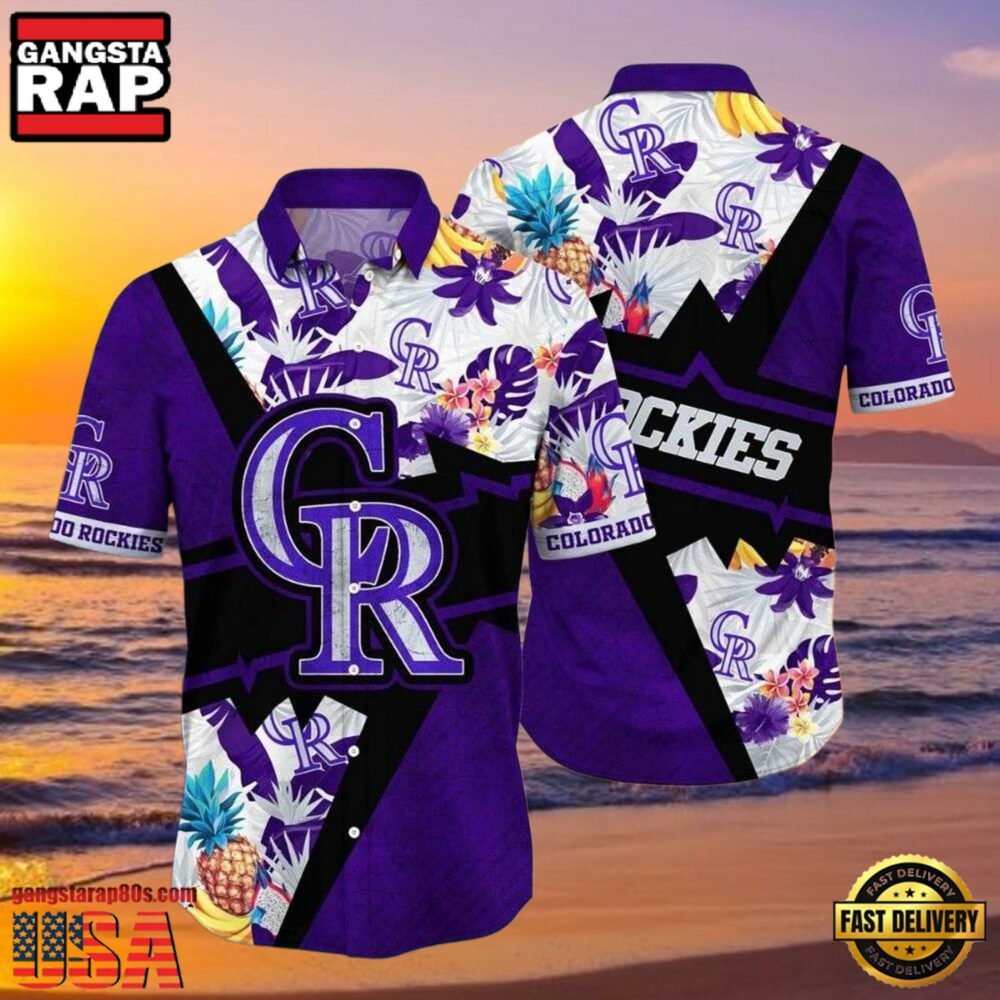 MLB Rockies Purple Passion Fruit And Floral Hot Summer Aloha Shirt MLB Rockies Purple Passion Fruit And Floral Hot Summer Aloha Shirt