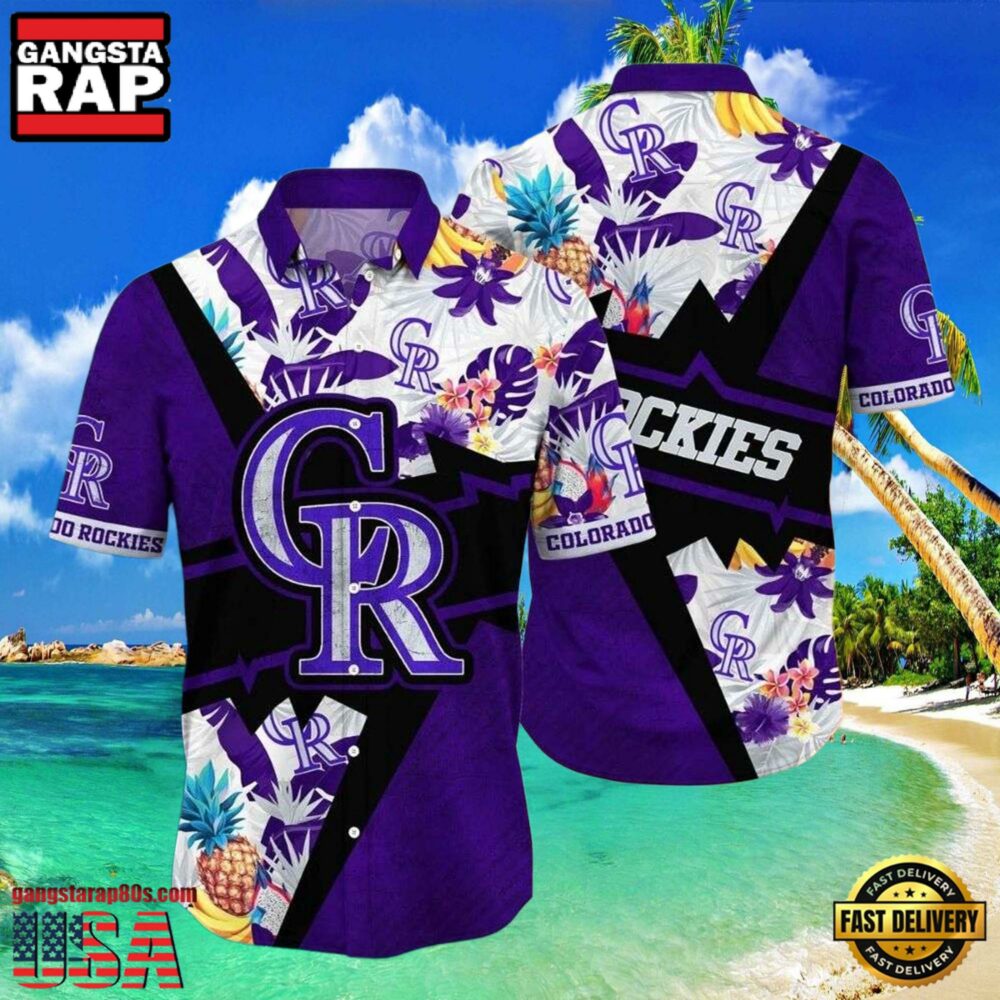 MLB Rockies Purple Passion Fruit And Floral Hot Summer Aloha Shirt MLB Rockies Purple Passion Fruit And Floral Hot Summer Aloha Shirt