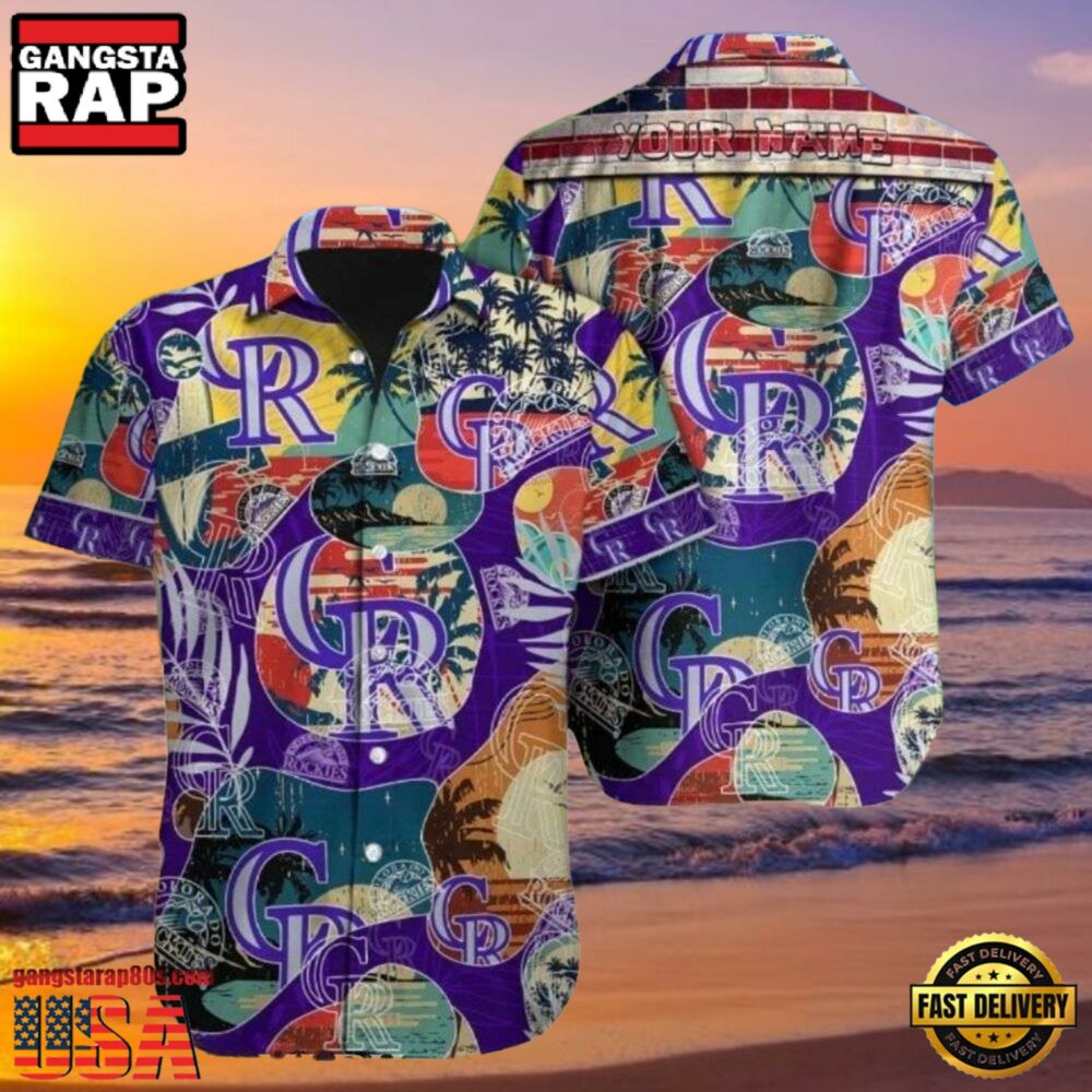 MLB Rockies Vibrant Tropical Mix Hot Summer Hawaiian Shirt MLB Rockies Vibrant Tropical Mix Hot Summer Hawaiian Shirt