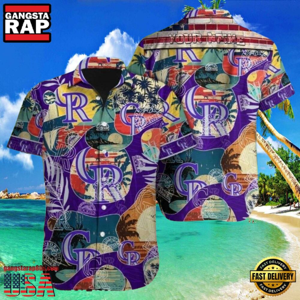 MLB Rockies Vibrant Tropical Mix Hot Summer Hawaiian Shirt MLB Rockies Vibrant Tropical Mix Hot Summer Hawaiian Shirt