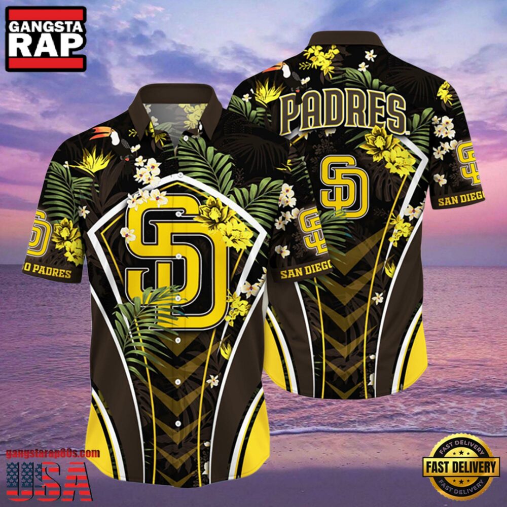MLB San Diego Padres Flower Tropical Style Hot Trending Hawaiian Button Down Shirt