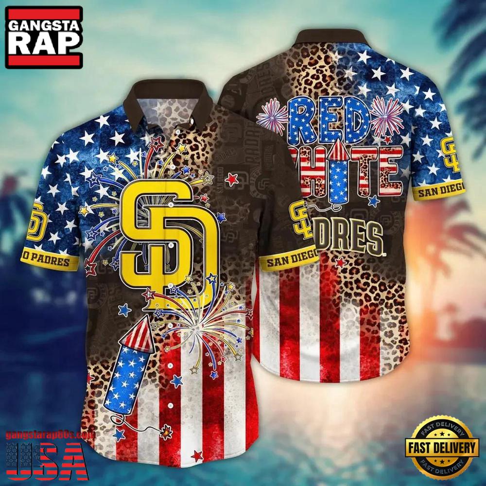 MLB San Diego Padres Red, White And Wild Aloha Hawaiian Shirt MLB San Diego Padres Red, White And Wild Aloha Hawaiian Shirt