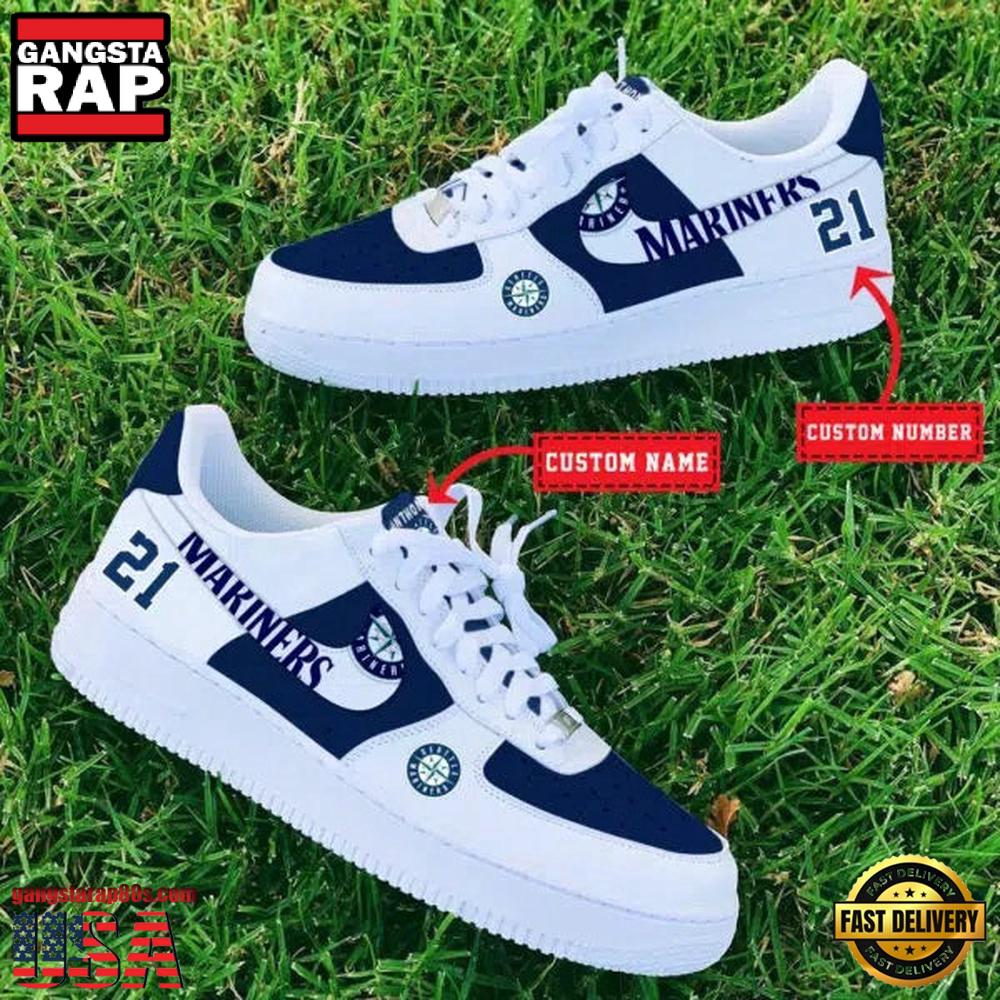 MLB Seattle Mariners Custom Name Number New Design Air Force 1 Shoes Sneaker MLB Seattle Mariners Custom Name Number New Design Air Force 1 Shoes Sneaker