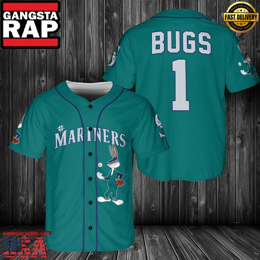 MLB Seattle Mariners Bugs Bunny Baseball Jersey Shirt