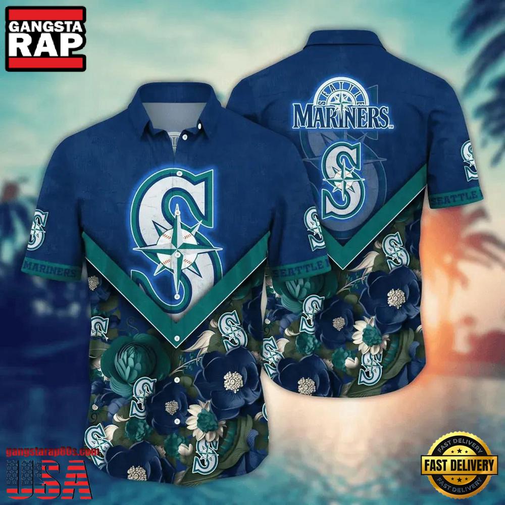 MLB Seattle Mariners Flower Aloha Baseball New Design Aloha Shirts MLB Seattle Mariners Flower Aloha Baseball New Design Aloha Shirts