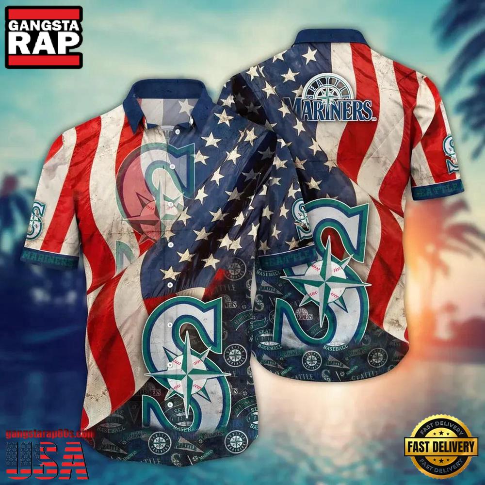MLB Seattle Mariners Flower Design New Design Aloha Shirts MLB Seattle Mariners Flower Design New Design Aloha Shirts