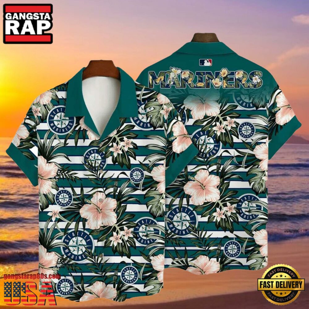 MLB Seattle Mariners Flower Tropical Style Hot Trending Hawaiian Button Down Shirt MLB Seattle Mariners Flower Tropical Style Hot Trending Hawaiian Button Down Shirt