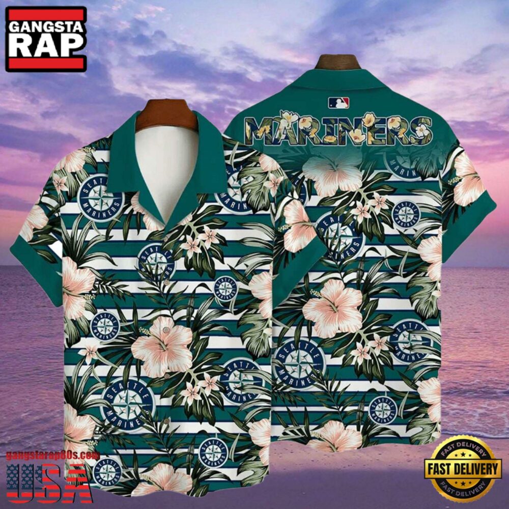MLB Seattle Mariners Flower Tropical Style Hot Trending Hawaiian Button Down Shirt