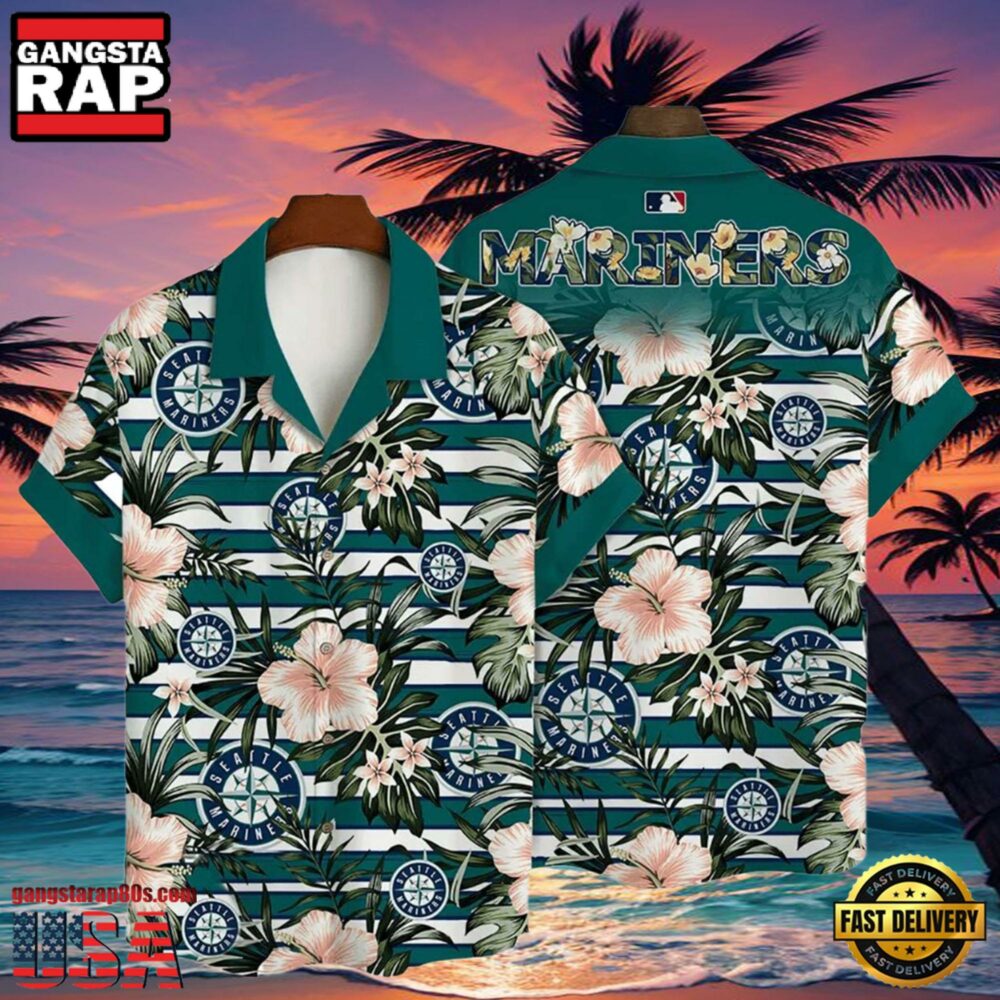 MLB Seattle Mariners Flower Tropical Style Hot Trending Hawaiian Button Down Shirt MLB Seattle Mariners Flower Tropical Style Hot Trending Hawaiian Button Down Shirt