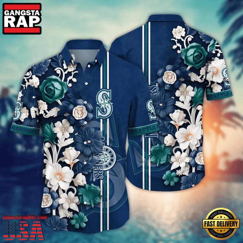 MLB Seattle Mariners Summer Flower New Design Aloha Shirts Design MLB Seattle Mariners Summer Flower New Design Aloha Shirts Design