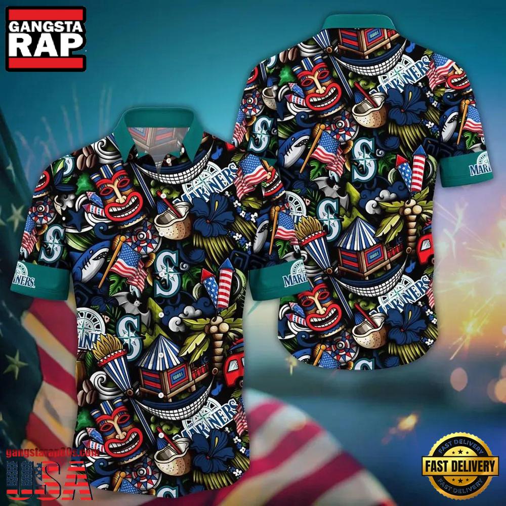 MLB Seattle Mariners Tropical Splash New Design Aloha Shirt MLB Seattle Mariners Tropical Splash New Design Aloha Shirt