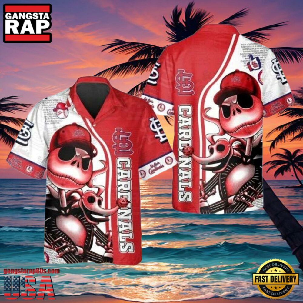 MLB St. Louis Cardinals Aloha Shirt Featuring Jack Skellington Design.jpg 1Group