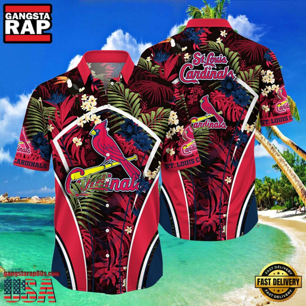 MLB St. Louis Cardinals Flower Tropical Style Hot Trending Hawaiian Button Down Shirt MLB St. Louis Cardinals Flower Tropical Style Hot Trending Hawaiian Button Down Shirt
