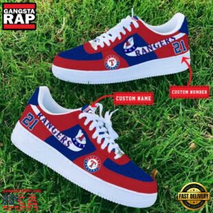 MLB Texas Rangers Baseball Team Design Air Force 1 Shoes Sneaker