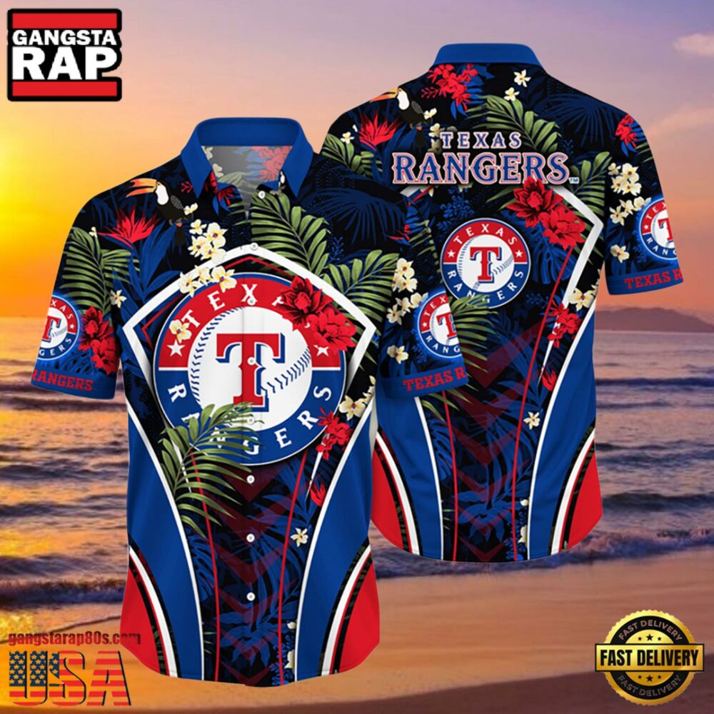 MLB Texas Rangers Flower Tropical Style Hot Trending Hawaiian Button Down Shirt MLB Texas Rangers Flower Tropical Style Hot Trending Hawaiian Button Down Shirt