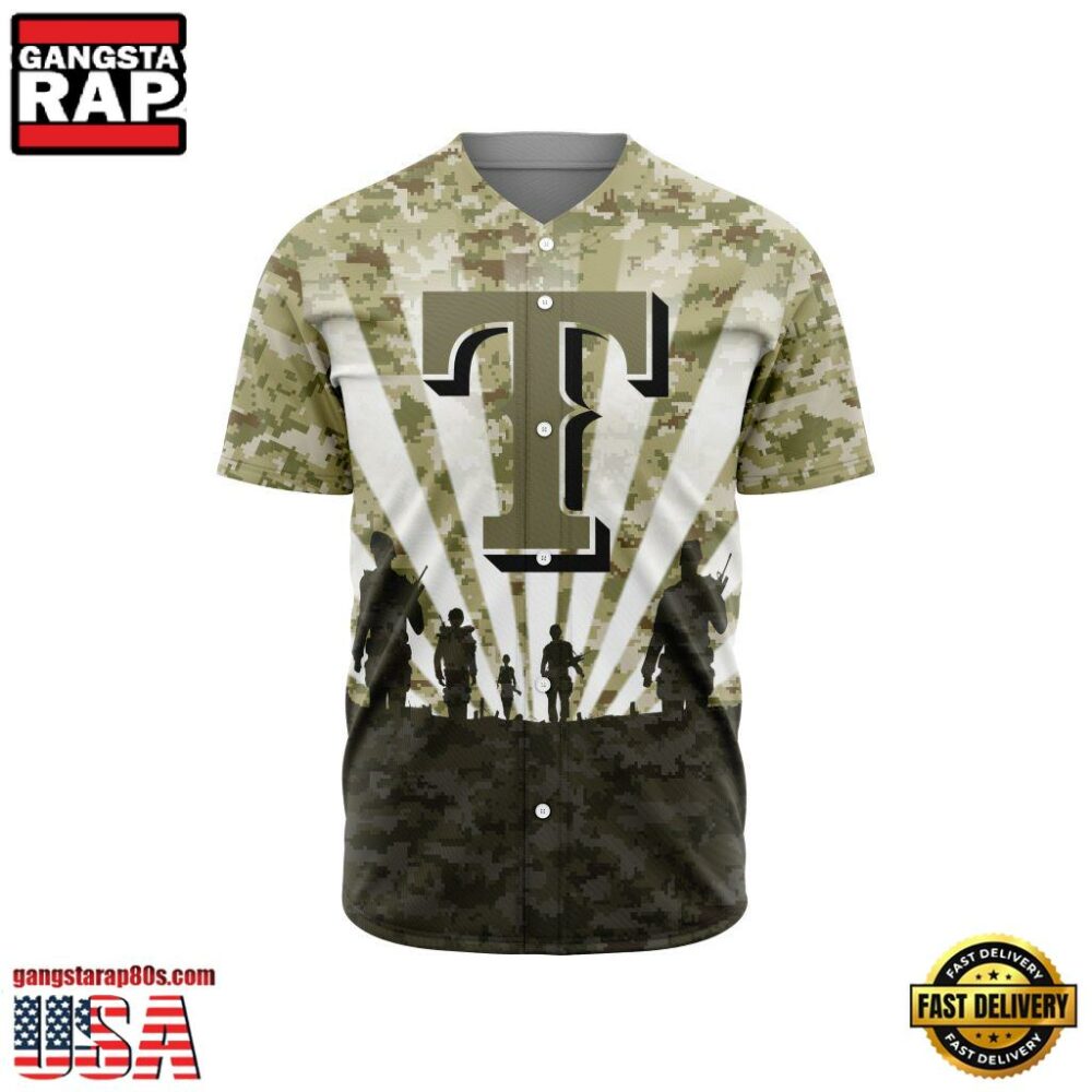MLB Texas Rangers Special Honor Veterans Design Baseball Jersey
