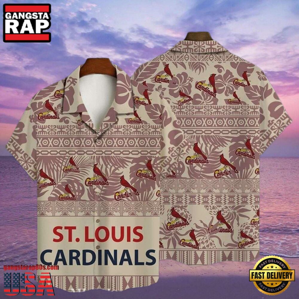 Mocha And Cream Cardinals XOXO St. Louis MLB Aloha Hawaiian Shirt Mocha And Cream Cardinals XOXO St. Louis MLB Aloha Hawaiian Shirt
