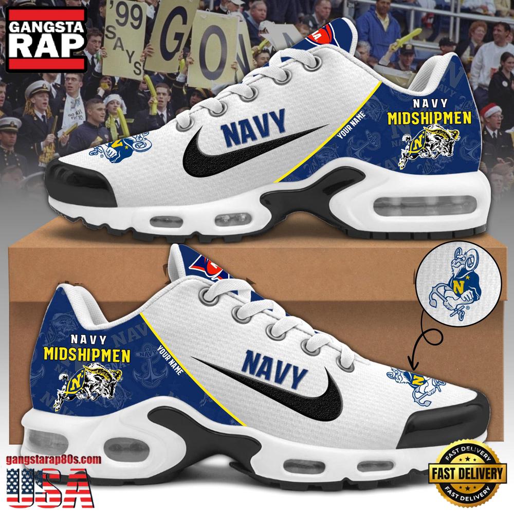 Navy Midshipmen Football Mascot Symbol Custom Air Max Plus Shoes