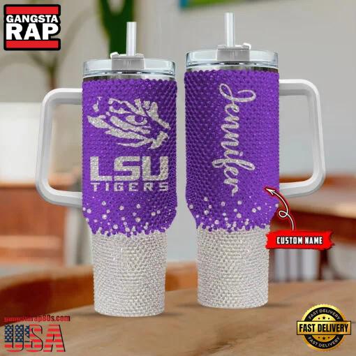 NCAA LSU Tigers Custom Name Stanley Diamond Tumbler 40oz NCAA LSU Tigers Custom Name Stanley Diamond Tumbler 40oz